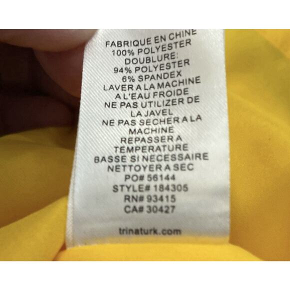 Trina Turk Sz 14 Arlean Yellow Gold Chain Tie Tassel 184305 Slvls On Seam Pkts - Picture 4 of 9